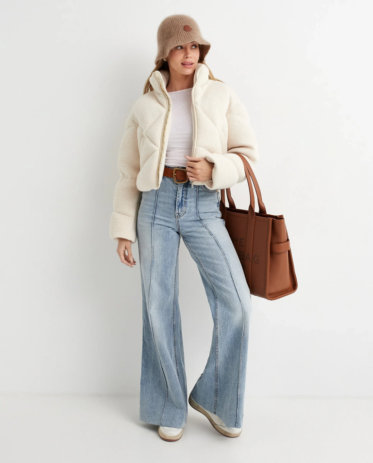 Kremowa kurtka puchowa - Image #2