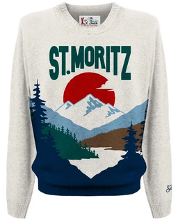 Kremowy sweter Heron z motywem St. Moritz - Image #1