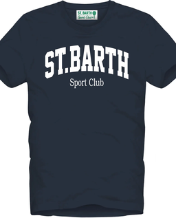 Granatowy t-shirt z kontrastowym logo - Image #1