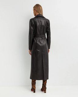 Czarny skórzany trencz Scarlett - Image #3