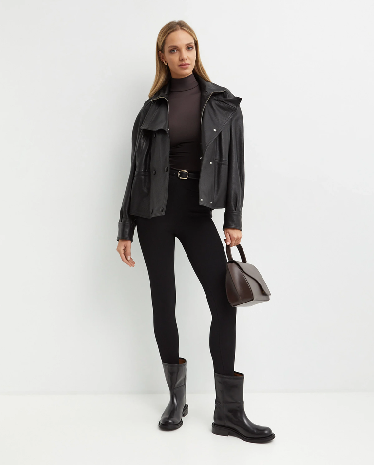 Czarna kurtka skórzana Thalia - Image #2