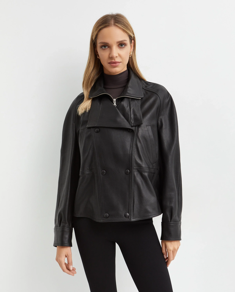 Czarna kurtka skórzana Thalia - Image #3
