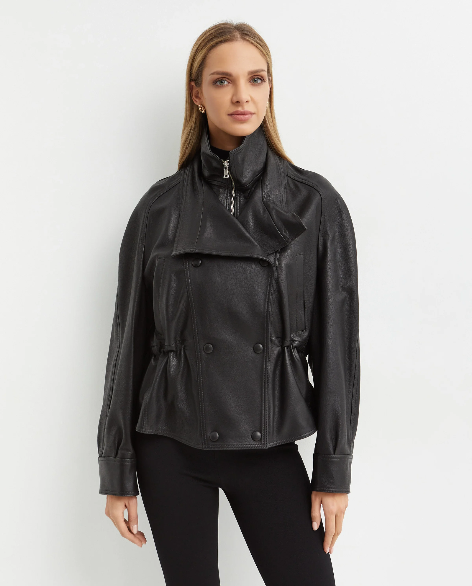 Czarna kurtka skórzana Thalia - Image #0