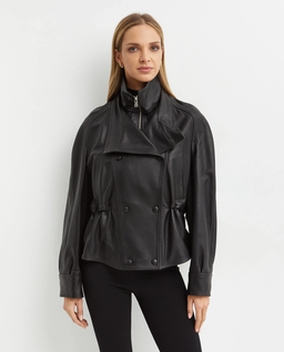 Czarna kurtka skórzana Thalia - Image #0