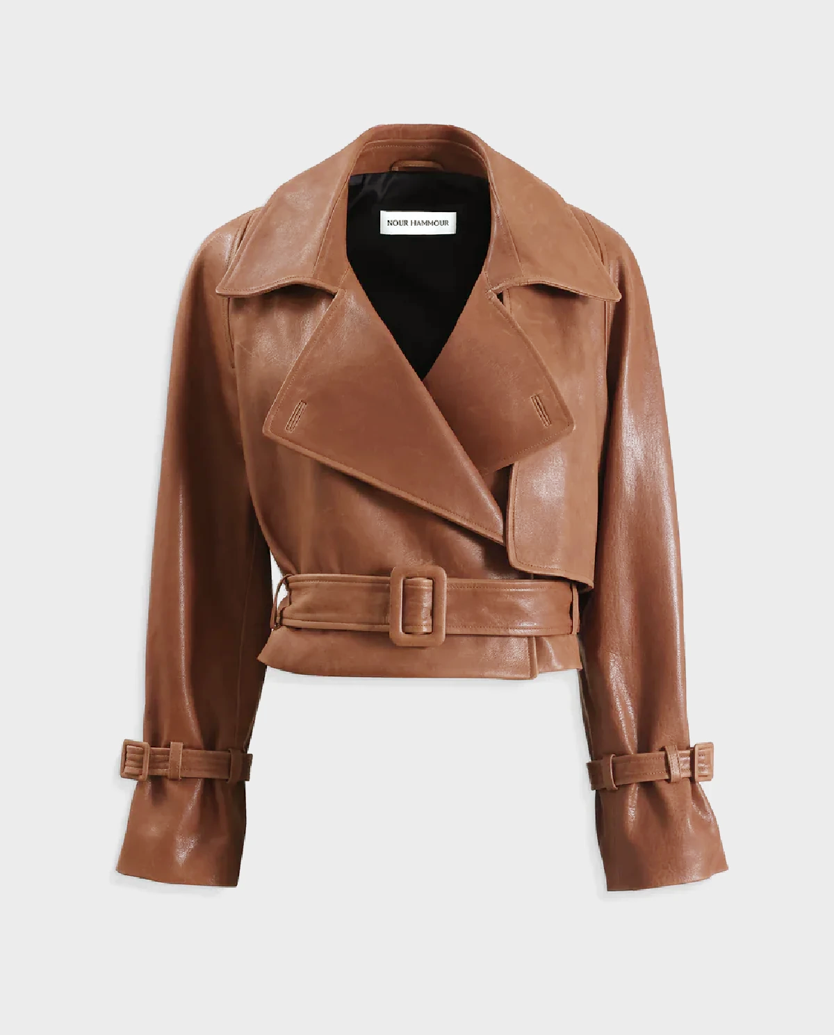 Brązowa skórzana kurtka Hatti - Image #1