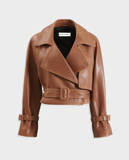 Brązowa skórzana kurtka Hatti - Image #1