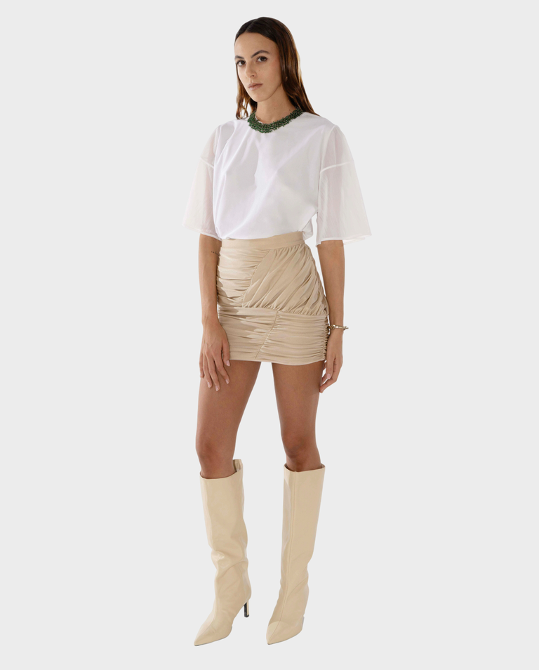 Biały top z szerokimi rękawami Ornos - Image #3