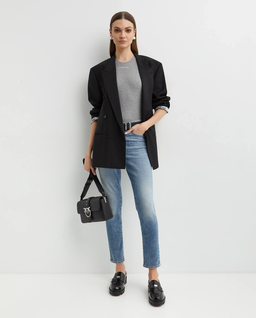 Szary prążkowany tank top - Image #3