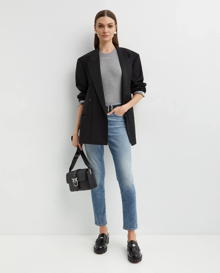 Szary prążkowany tank top - Image #3