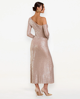 Błyszcząca sukienka o asymetrycznym kroju Doretta - Image #1