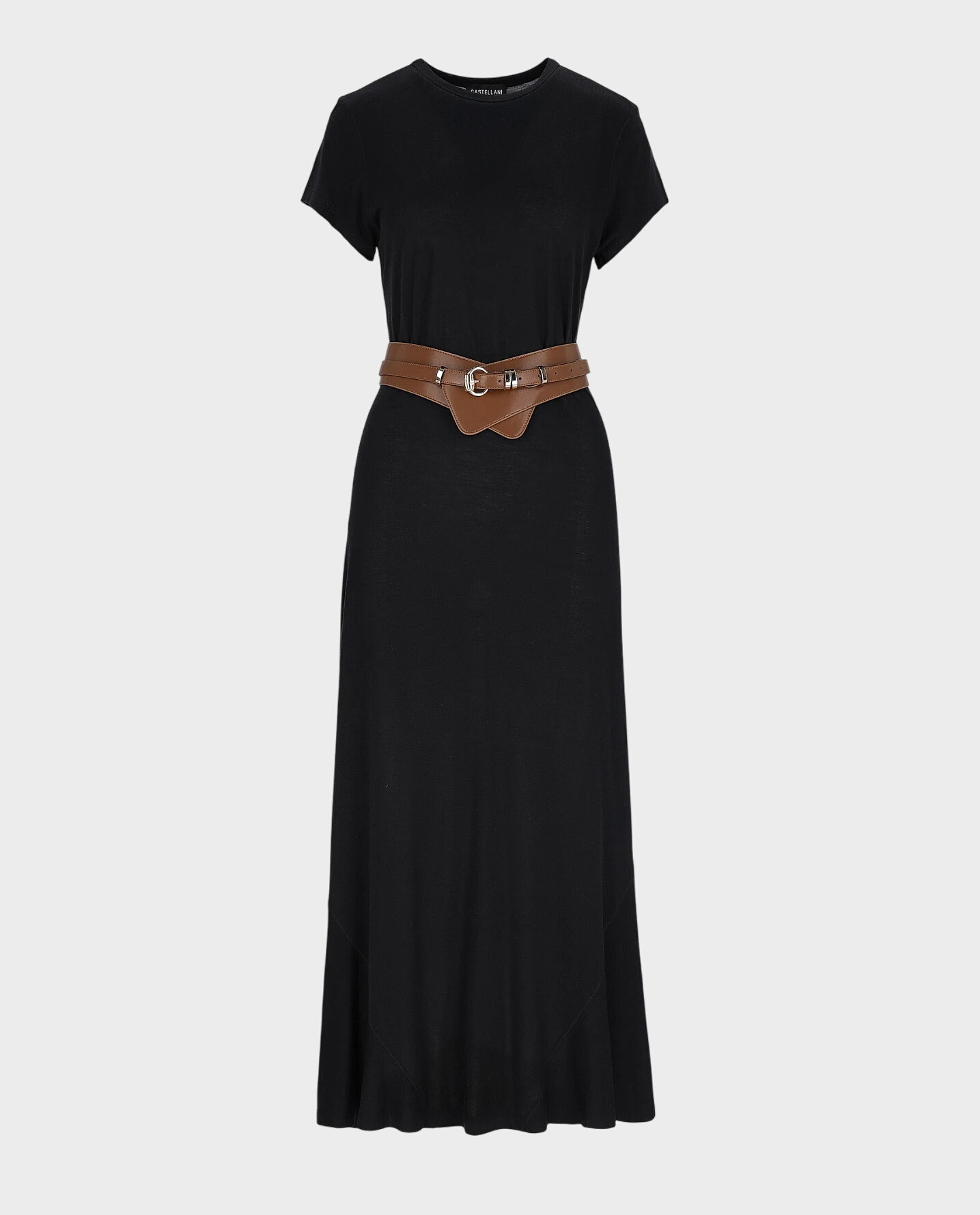 Czarna sukienka z wełną i jedwabiem Samos - Image #0