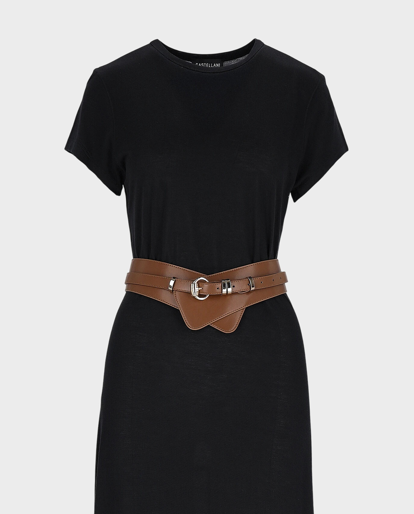 Czarna sukienka z wełną i jedwabiem Samos - Image #1