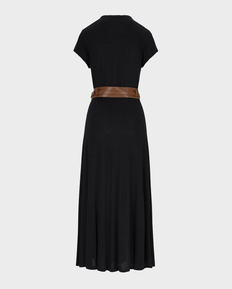 Czarna sukienka z wełną i jedwabiem Samos - Image #2