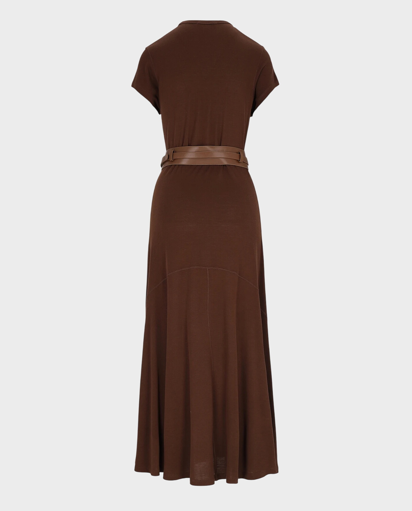 Brązowa sukienka z wełną i jedwabiem Samos - Image #2