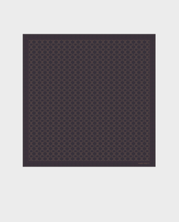 Jedwabna brązowa apaszka z monogramem - Image #0