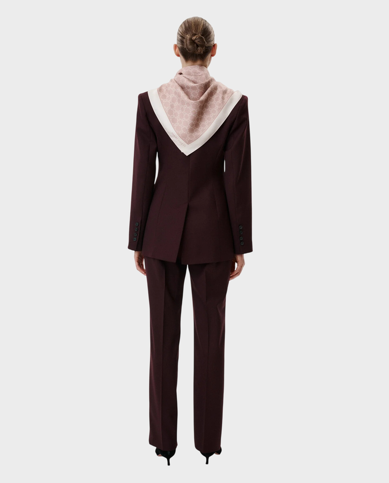 Jedwabna beżowa apaszka z monogramem - Image #2