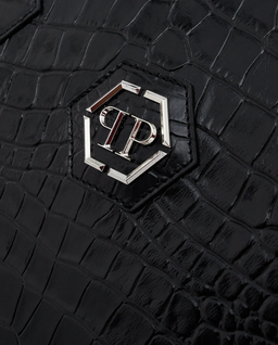 Czarna torebka z tłoczoną skórą Crystal Skull - Image #5