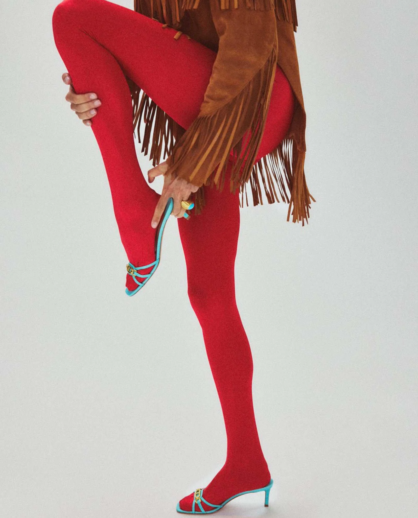 Czerwone rajstopy Geri LMC x Swedish Stockings - Image #1