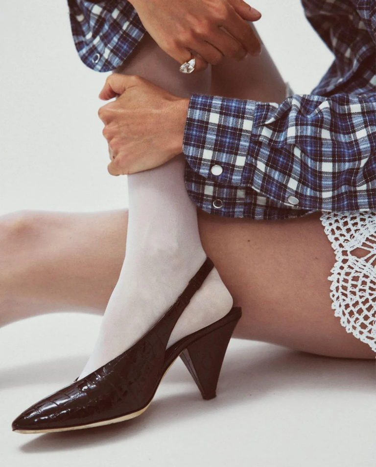 Białe rajstopy Natasha LMC x Swedish Stockings - Image #3