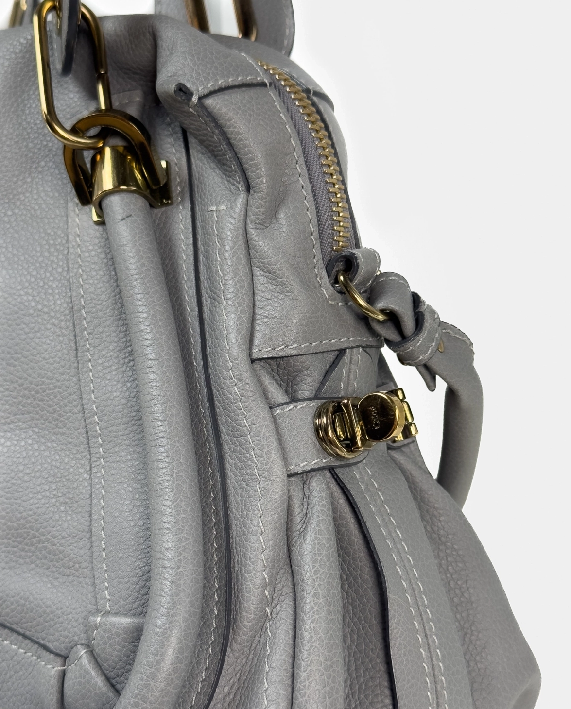 Szaro-niebieska skórzana torba Paraty - Image #3