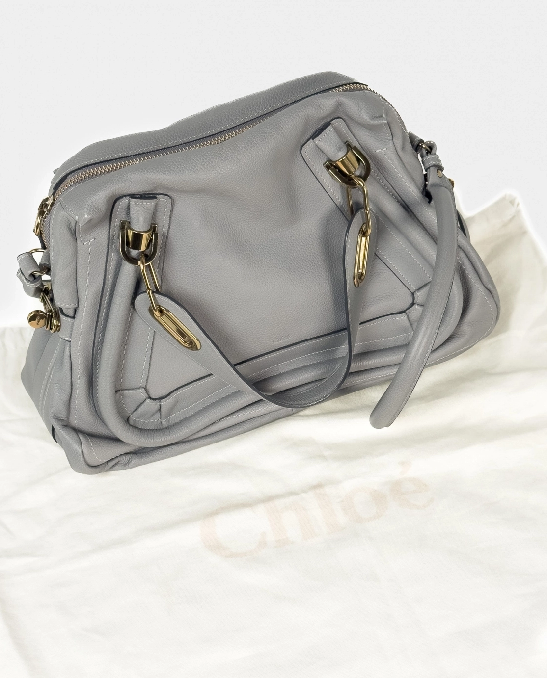 Szaro-niebieska skórzana torba Paraty - Image #7