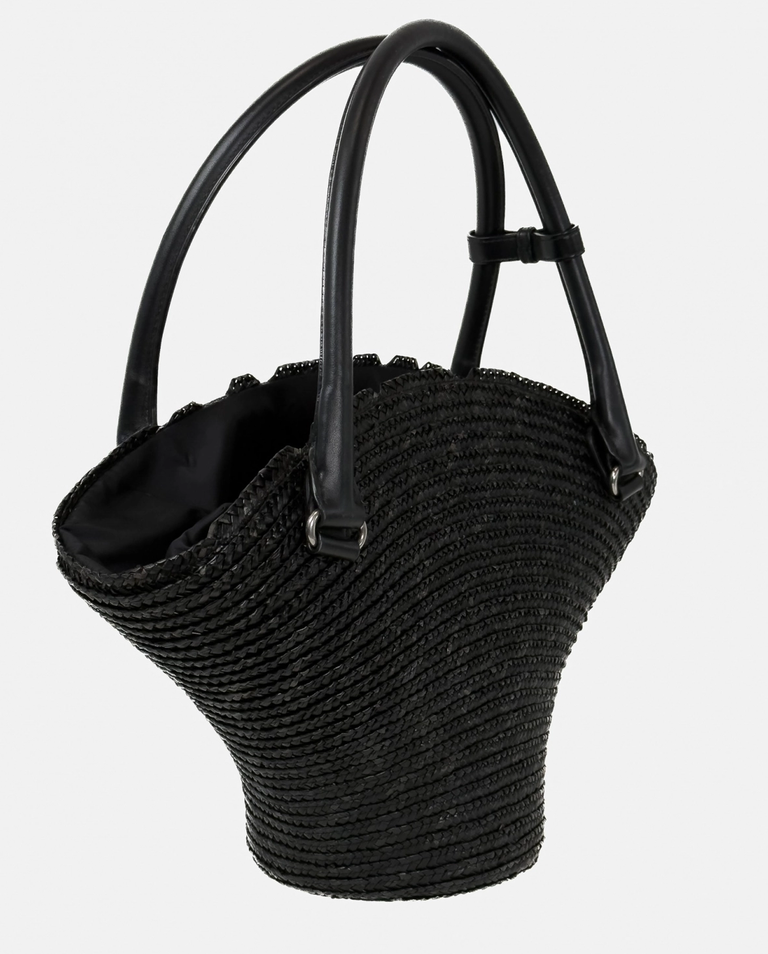 Czarna torebka koszyk