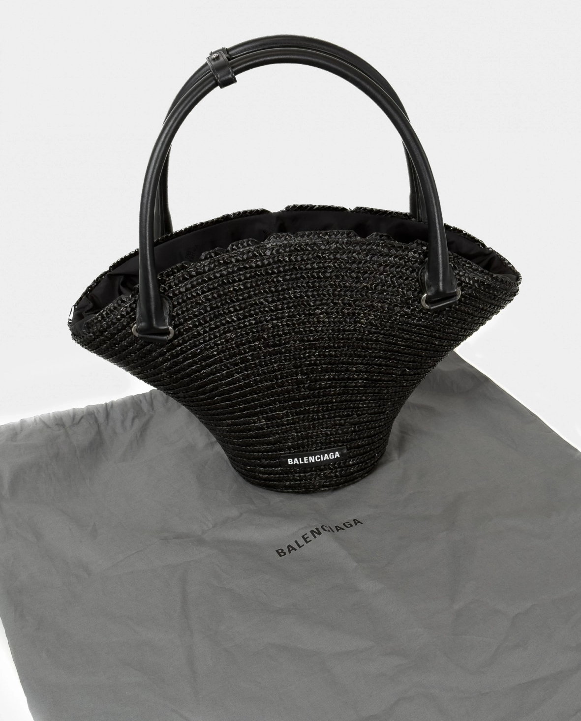Czarna torebka koszyk - Image #10