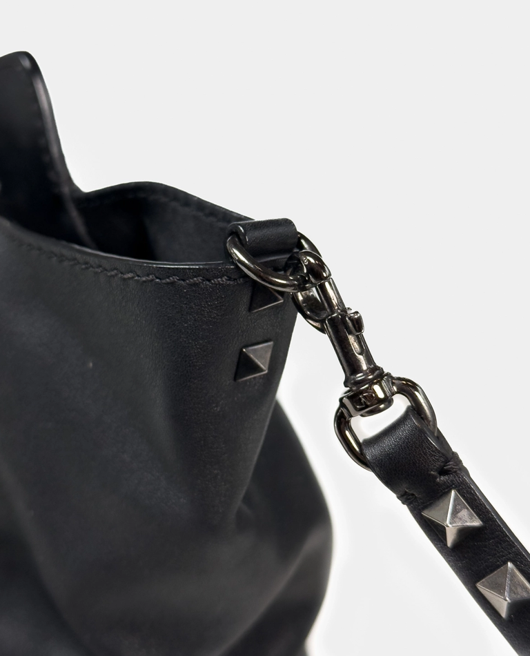 Czarna skórzana torebka - Image #4