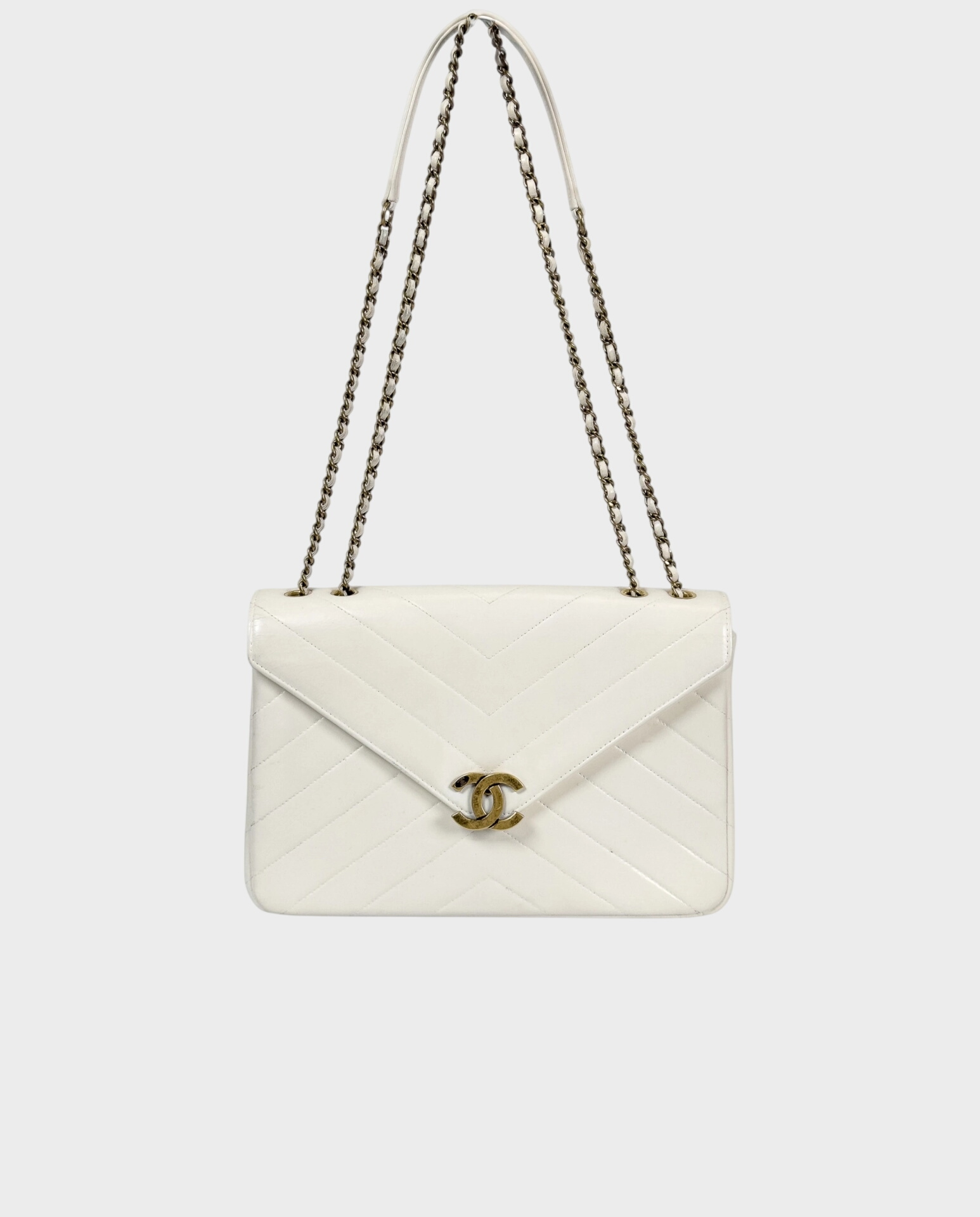 Biała torebka Chevron Coco Envelope - Image #0