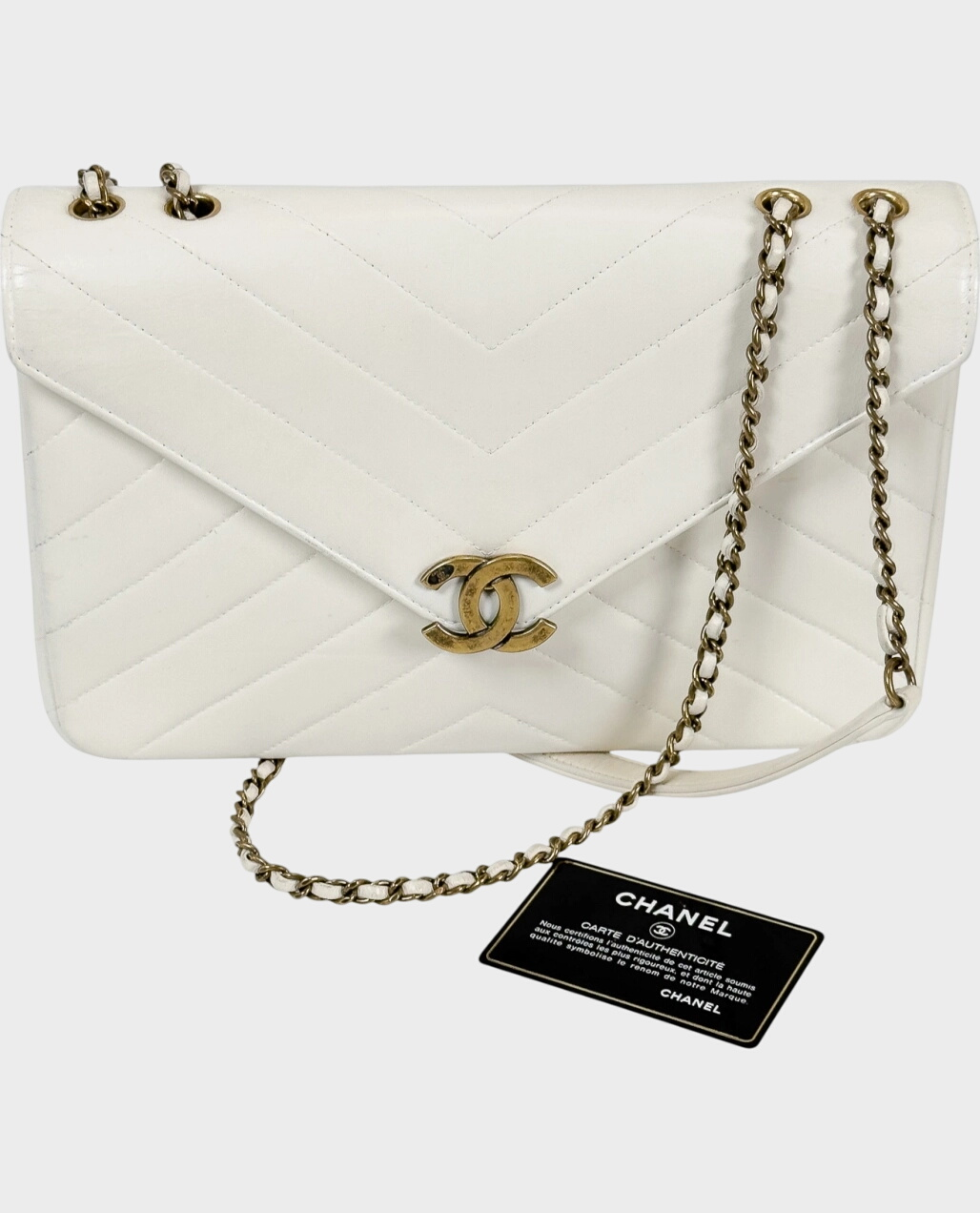 Biała torebka Chevron Coco Envelope - Image #10