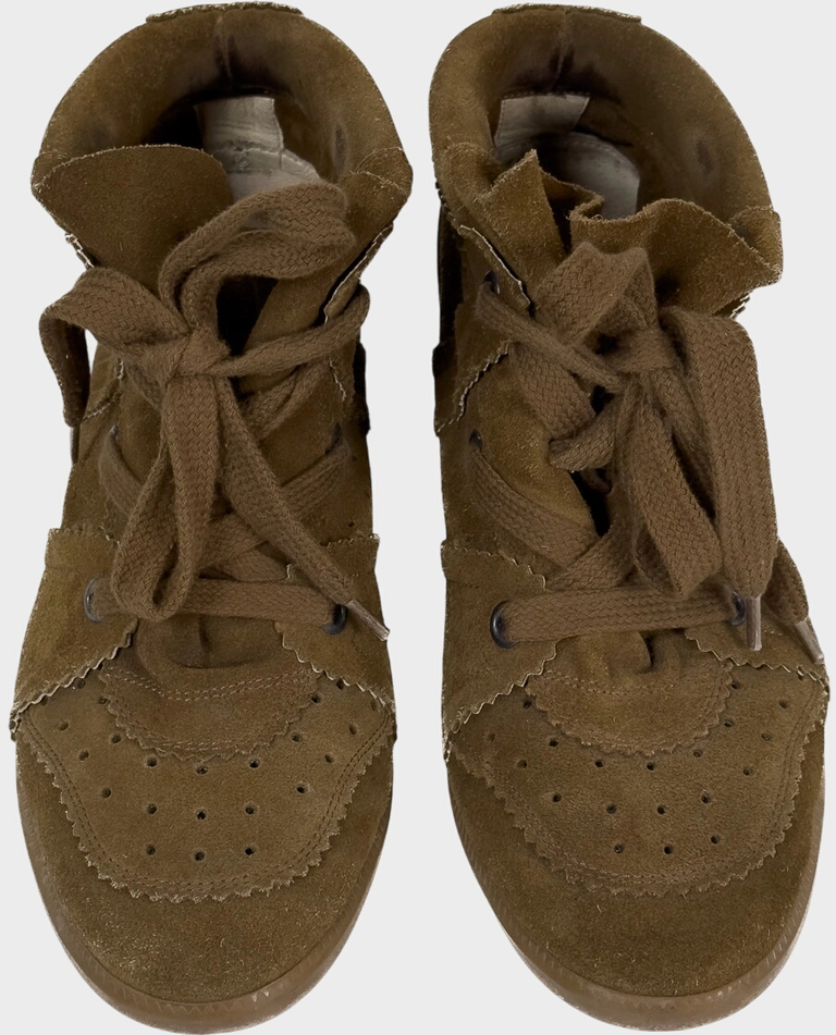 Brązowe zamszowe botki - Image #2