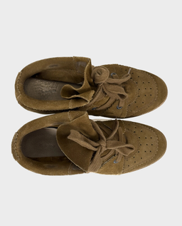 Brązowe zamszowe botki - Image #3