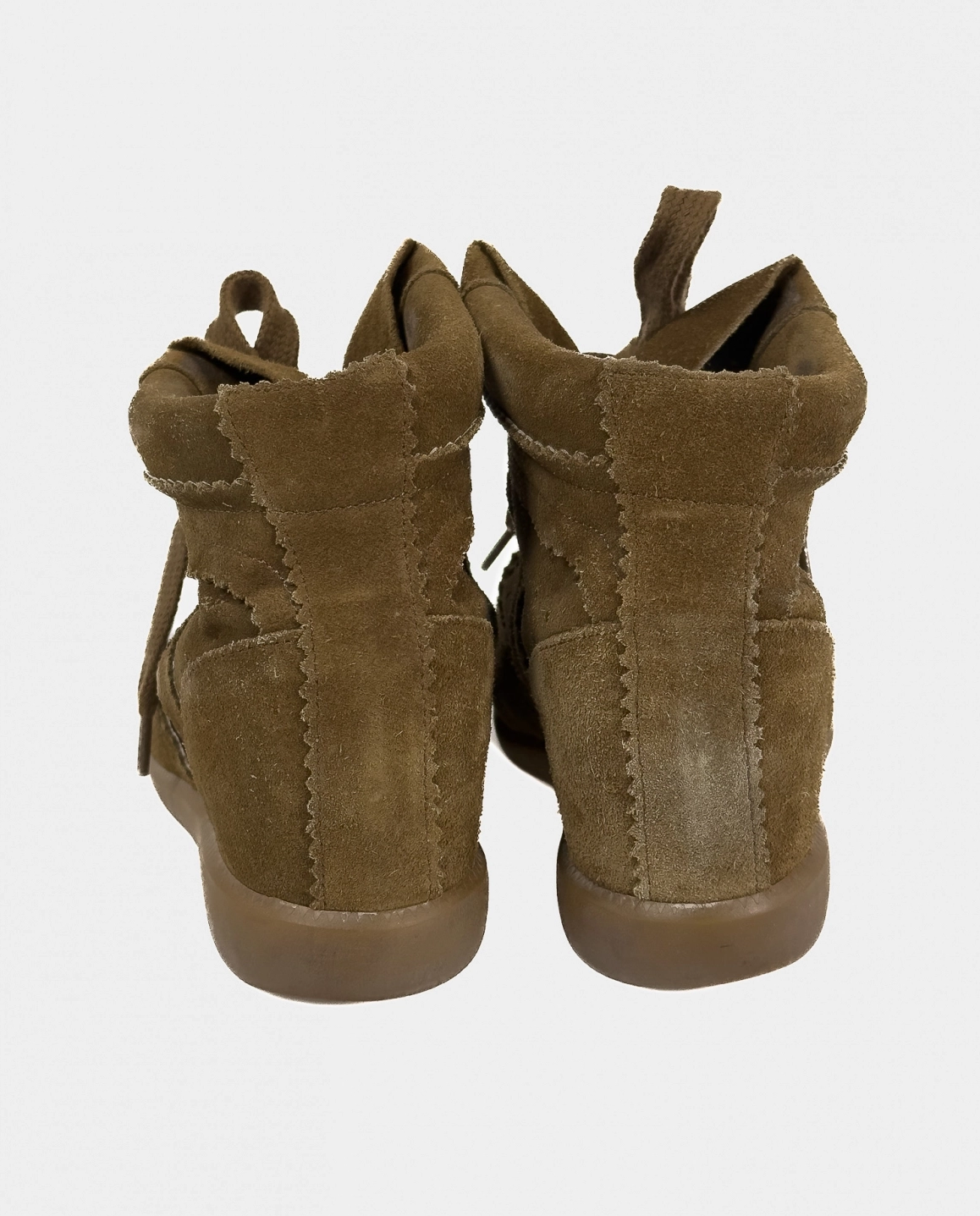 Brązowe zamszowe botki - Image #4