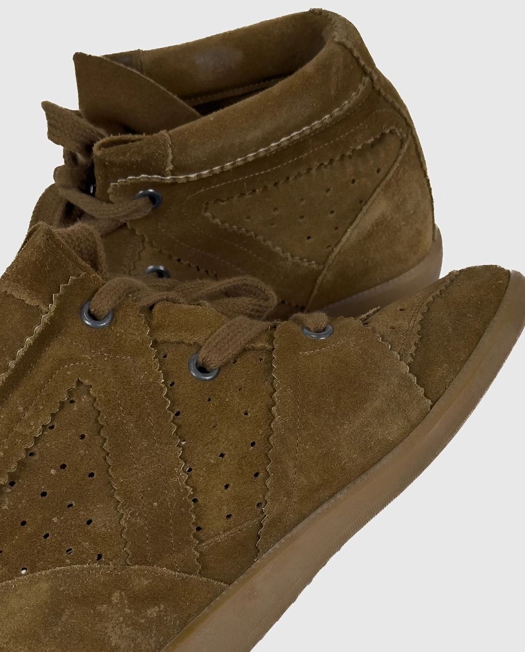 Brązowe zamszowe botki - Image #5