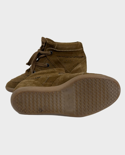 Brązowe zamszowe botki - Image #1