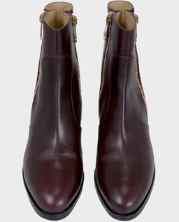 Burgundowe skórzane botki - Image #2