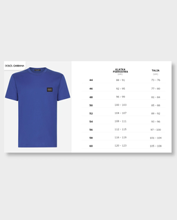 Niebieski t-shirt z metalową plakietką z logo - Image #5