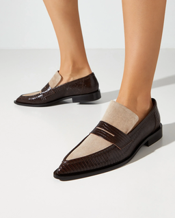 Loafersy we wzór skóry jaszczurki Montazzoli - Image #0