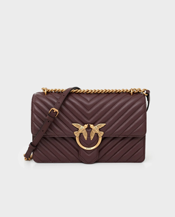 Bordowa pikowana torebka Mini Love Bag One Chevron - Image #0