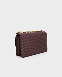 Bordowa pikowana torebka Mini Love Bag One Chevron - Image #1