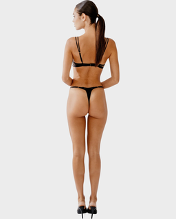 Czarne stringi z koronką Celest Straps - Image #3