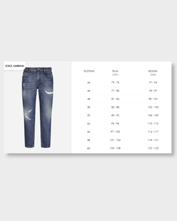 Niebieskie jeansy z przetarciami Regular Fit - Image #4