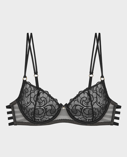 Czarny biustonosz z koronką Celest Straps - Image #0