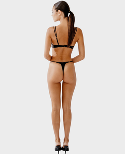Czarny biustonosz z koronką Celest Straps - Image #4