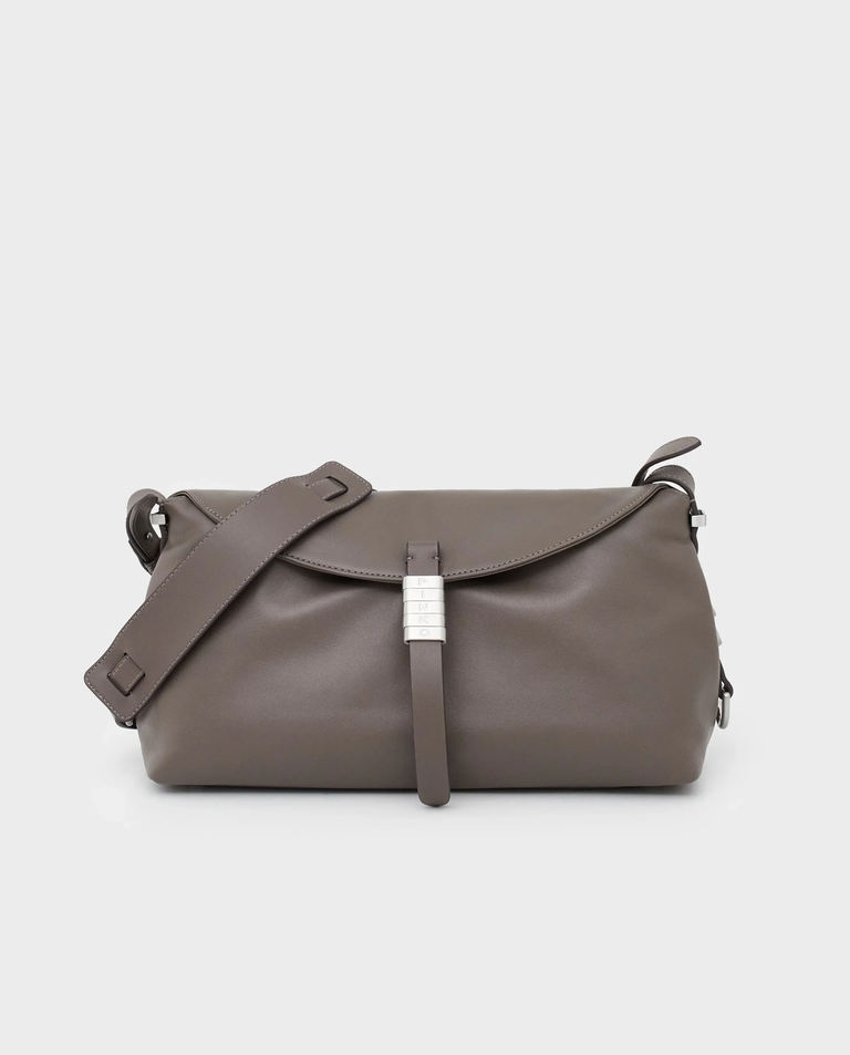 Szara skórzana torebka Saddle Bag Baguette - Image #0