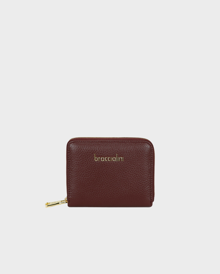 Bordowy portfel z logo