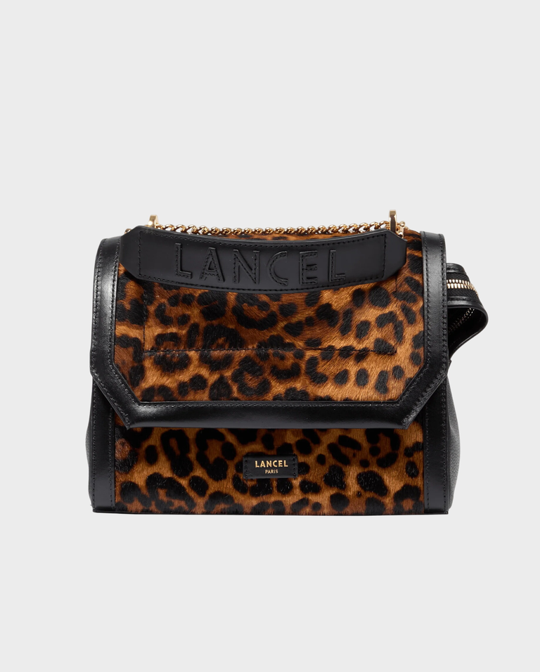 Skórzana torebka z wzorem w panterę Ninon