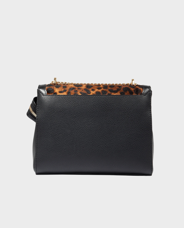 Skórzana torebka z wzorem w panterę Ninon