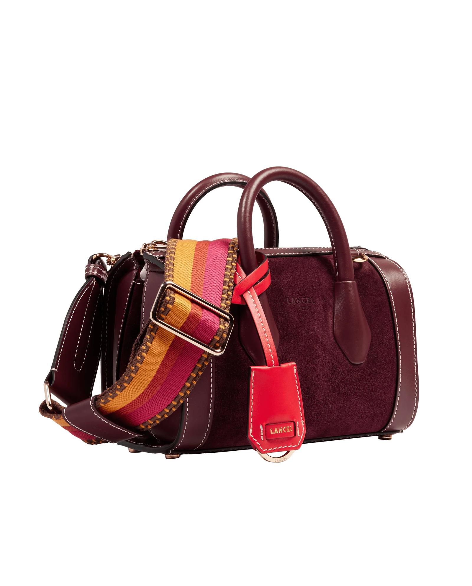 Skórzana bordowa torebka mini BCBG - Image #2