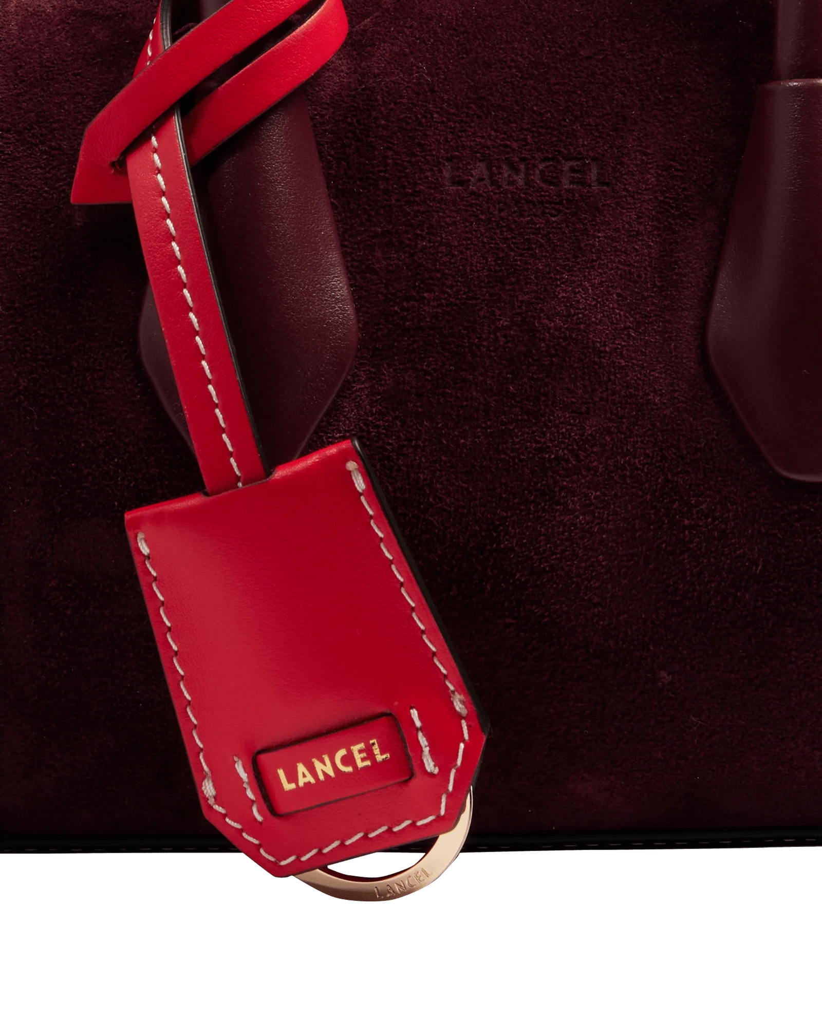 Skórzana bordowa torebka mini BCBG - Image #3